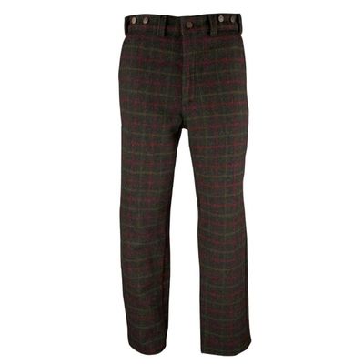 Adirondack Plaid Charcoal Heavyweight Outdoor 100% Rugged Wool Hunting and Shooting Pants to Size 52 Made in Canada (42" Waist)