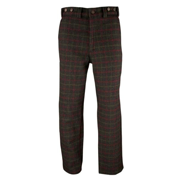 Adirondack Plaid Charcoal Heavyweight Outdoor 100% Rugged Wool Hunting and Shooting Pants to Size 52 Made in Canada (42" Waist)