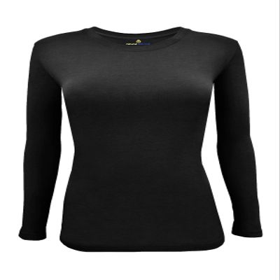 Natural Uniforms Women's Under Scrub Tee Crew Neck Long Sleeve T-Shirt (Black, 2X-Large)