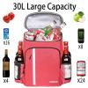 FORICH Backpack Cooler Leakproof Insulated Waterproof Backpack Cooler Bag, Lightweight Soft Beach Cooler Backpack for Men Women to Work Picnics Camping Hiking, 30 Cans (Watermelon Red) view 3