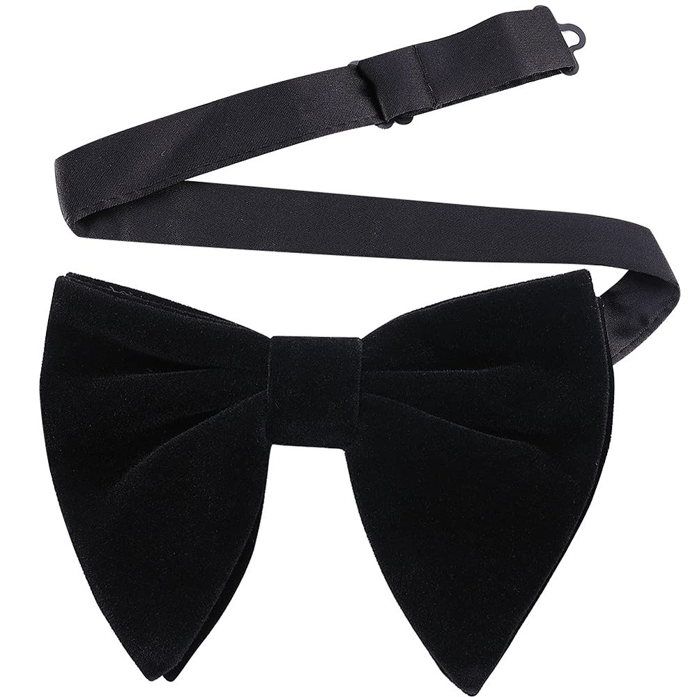 AUSKY Pre-tied Oversized Bow ties Adjustable Velvet Formal Big Bowtie for Men or Boys