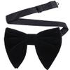 AUSKY Pre-tied Oversized Bow ties Adjustable Velvet Formal Big Bowtie for Men or Boys view 1