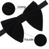 AUSKY Pre-tied Oversized Bow ties Adjustable Velvet Formal Big Bowtie for Men or Boys view 3