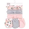 Hudson Baby baby girls Unisex Cotton Scratch Mitten Set Headband, Pink Peony, 0-6 Months US view 2