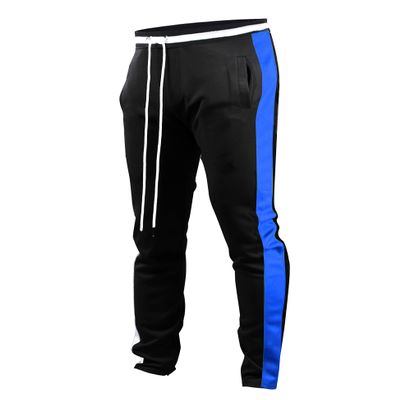 SCREENSHOT Men's Athletic Fitness Slim Fit Workout Track Pants BASIC S41700-Black/Royal-Small