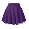 Afibi Casual Mini Stretch Waist Flared Plain Pleated Skater Skirt (Small, Deep Purple) view 1