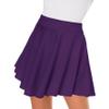 Afibi Casual Mini Stretch Waist Flared Plain Pleated Skater Skirt (Small, Deep Purple) view 4