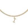 14K Yellow Gold Plated Cubic Zirconia Initial I Necklace | Tennis Chain Letter Necklaces for Women view 1