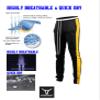 SCREENSHOT Men's Athletic Fitness Slim Fit Workout Track Pants BASIC S41700-Black/Yellow-2XLarge view 4