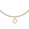 Letter O Necklaces for Women,14K Yellow Gold Plated Cubic Zirconia Tennis Chain Initial Necklace view 1
