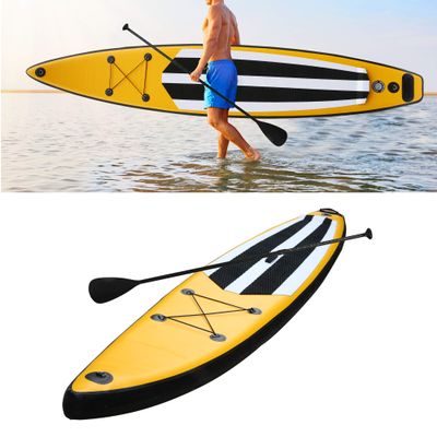 Vilobos SUP Inflatable Stand Up Paddle Board with ISUP Accessories Backpack Paddle Pump Leash Fin and Repair Kit for Youth & Adult (Yellow, 12.5)