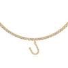 14K Yellow Gold Plated Cubic Zirconia Initial U Necklace | Letter Tennis Chain Necklaces for Women view 1