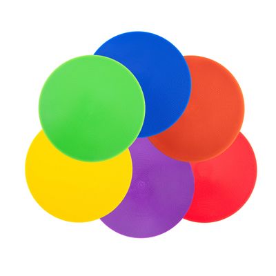 Vhxorrz 9.8" Colored spot Marker 12 Pack, Non-Slip Rubber Agility Markers for Football, Basketball Training Markers, Dance Practice and Drills with Flat Cones Points