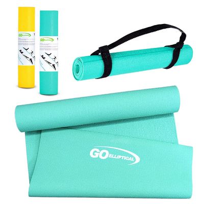 Non-Slip Exercise Yoga Mat with Carrying Strap, 1/4" Extra Thick, 72" x 24", Eco Friendly Patented Material PER (Teal)