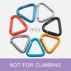 OMUKY Triangle Shape Aluminum Carabiner Clip Heavy Duty Keyring Camping Accessories Large Straight Gate Carabiners 7-Pack (Triangle-7pcs) view 3