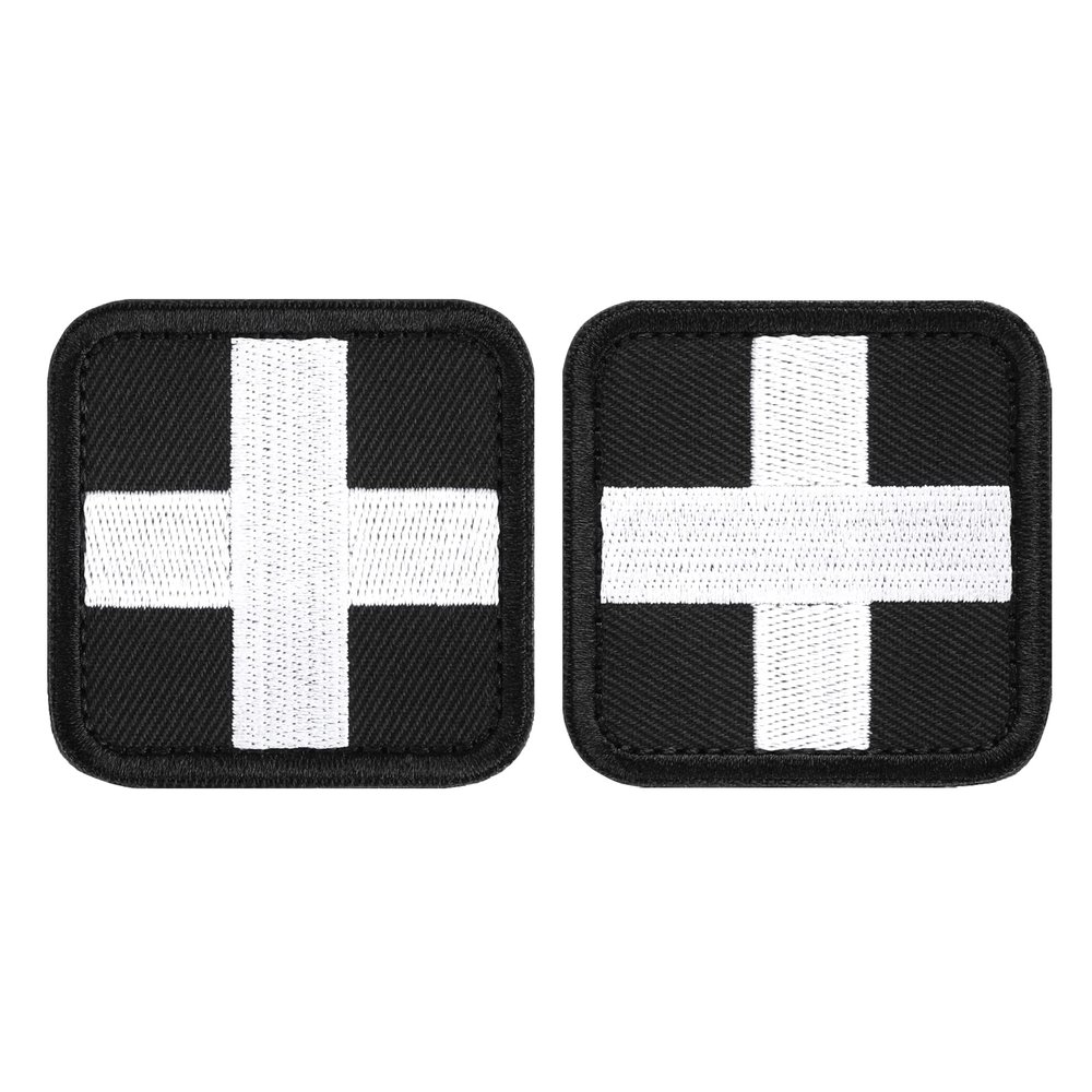 LIVANS Medic Cross Morale Patch, Medical White Cross First Aid Patch Tactical Hook and Loop EMT Patches 2 Packs for IFAK Plate Carrier Backpacks