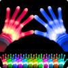 WEICHUANGXIN LED Gloves, 12 Color Changing Flashing Skeleton Gloves, Cool Light Up Costume for Halloween Christmas Birthday Party, Best Gifts for Age 8-14 Years Kids, 1 PairLarge view 1