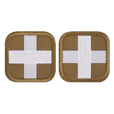 LIVANS Medic Cross Morale Patch, Medical White Cross First Aid Patch Tactical Hook and Loop EMT Patches 2 Packs for IFAK Plate Carrier Backpacks