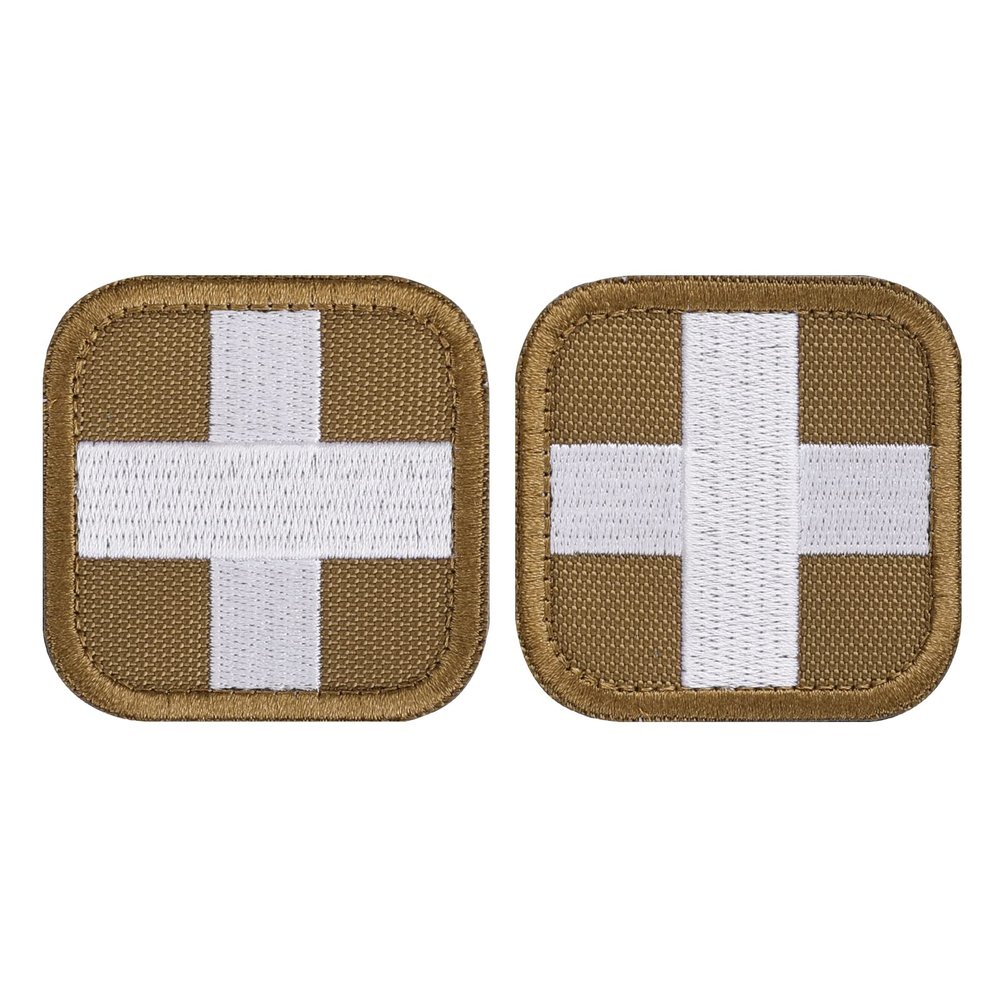 LIVANS Medic Cross Morale Patch, Medical White Cross First Aid Patch Tactical Hook and Loop EMT Patches 2 Packs for IFAK Plate Carrier Backpacks