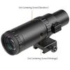 Feyachi M37 1.5X - 5X Red Dot Magnifier Focus Adjustment Optical Magnifier with Flip to Side Mount, Black view 4