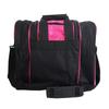 PAPAZAU Bowling Bag for Single Ball - Single Ball Tote Bag with Padded Ball Holder - Fits a Single Pair of Bowling Shoes Up to Mens Size 14 (Black/Pink) view 3