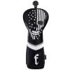 caiobob mytag Golf Skull Skeleton Head Cover Golf Club Black Leather Headcovers Set Fits Driver Fairway Wood Hybrid (1pc Fairway Cover) view 1