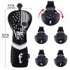 caiobob mytag Golf Skull Skeleton Head Cover Golf Club Black Leather Headcovers Set Fits Driver Fairway Wood Hybrid (1pc Fairway Cover) view 2