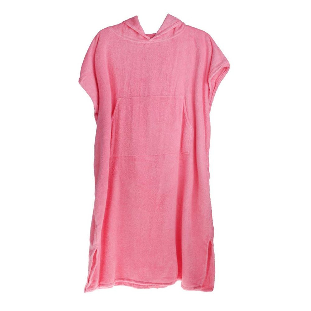 Backbayia Cotton Surf Poncho Hooded Beach Towel Wetsuit Changing Robe for Men and Women (Pink)