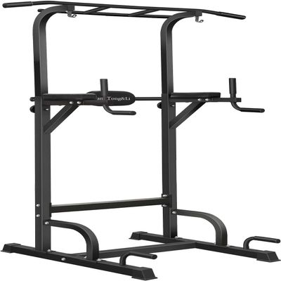 BangTong&Li Power Tower, Pull Up Bar Dip Station/Stand for Home Gym Strength Training Workout Equipment (Black)