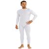 LiiYii Men's One Piece Full Body Unitard Leotard Back Zipper Long Sleeve Stretchy Bodysuits White XX-Large view 1