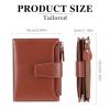GOIACII RFID Women's Wallet Small Ladies Credit Card Holder Leather with Zipper Pocket 4 ID Windows Wax Brown view 3