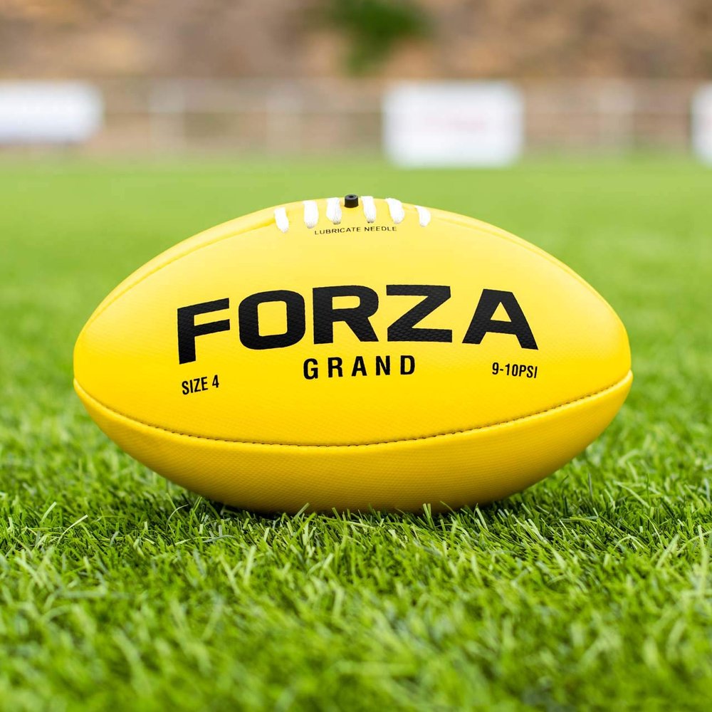 FORZA Grand Match AFL Ball | Elite Texture Grip | Laminated Backing | 100% Hand Stitched | Aussie Rules Football | Aussie Rules Ball (Size 3, Pack of 5)