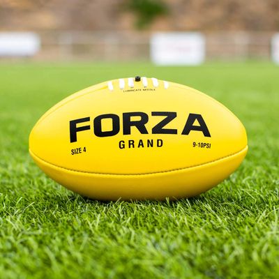 FORZA Grand Match AFL Ball | Elite Texture Grip | Laminated Backing | 100% Hand Stitched | Aussie Rules Football | Aussie Rules Ball (Size 4, Pack of 5)