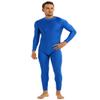 LiiYii Men's One Piece Full Body Unitard Leotard Back Zipper Long Sleeve Stretchy Bodysuits Blue XX-Large view 1