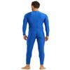 LiiYii Men's One Piece Full Body Unitard Leotard Back Zipper Long Sleeve Stretchy Bodysuits Blue XX-Large view 3