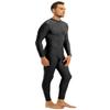 LiiYii Men's One Piece Full Body Unitard Leotard Back Zipper Long Sleeve Stretchy Bodysuits Black XX-Large view 2