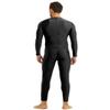 LiiYii Men's One Piece Full Body Unitard Leotard Back Zipper Long Sleeve Stretchy Bodysuits Black XX-Large view 3