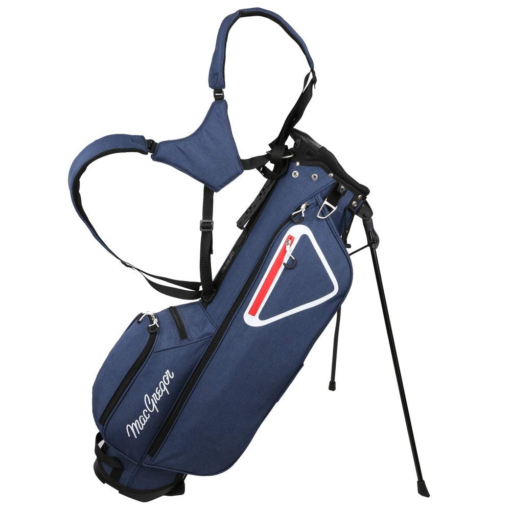 MacGregor Golf MacTec Stand Bag - Slim Lightweight 7" Golf Bag Navy/White/Red
