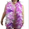 Flydreamfeathers 40 Gram 72" Long, Turkey Chandelle Feather Boa, Dancing Wedding Crafting Party Dress Up, Halloween Costume Decoration (White mix Purple) view 2