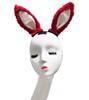 3T-SISTER Helmet Bunny Ear Women Girls Plush Rabbit Ear for Motorcycle Bicycle Ski Helmets Halloween Party Cosplay Wig Helmet Accessory Decorations Velcro Reusable Design Red 2PC view 1