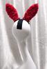 3T-SISTER Helmet Bunny Ear Women Girls Plush Rabbit Ear for Motorcycle Bicycle Ski Helmets Halloween Party Cosplay Wig Helmet Accessory Decorations Velcro Reusable Design Red 2PC view 3