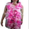 Flydreamfeathers 40 Gram 72" Long, Turkey Chandelle Feather Boa, Dancing Wedding Crafting Party Dress Up, Halloween Costume Decoration (White mix Hot Pink) view 4