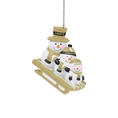 FOCO UCF Knights NCAA Sledding Snowmen Ornament, team color, one size (RONCSMSD)