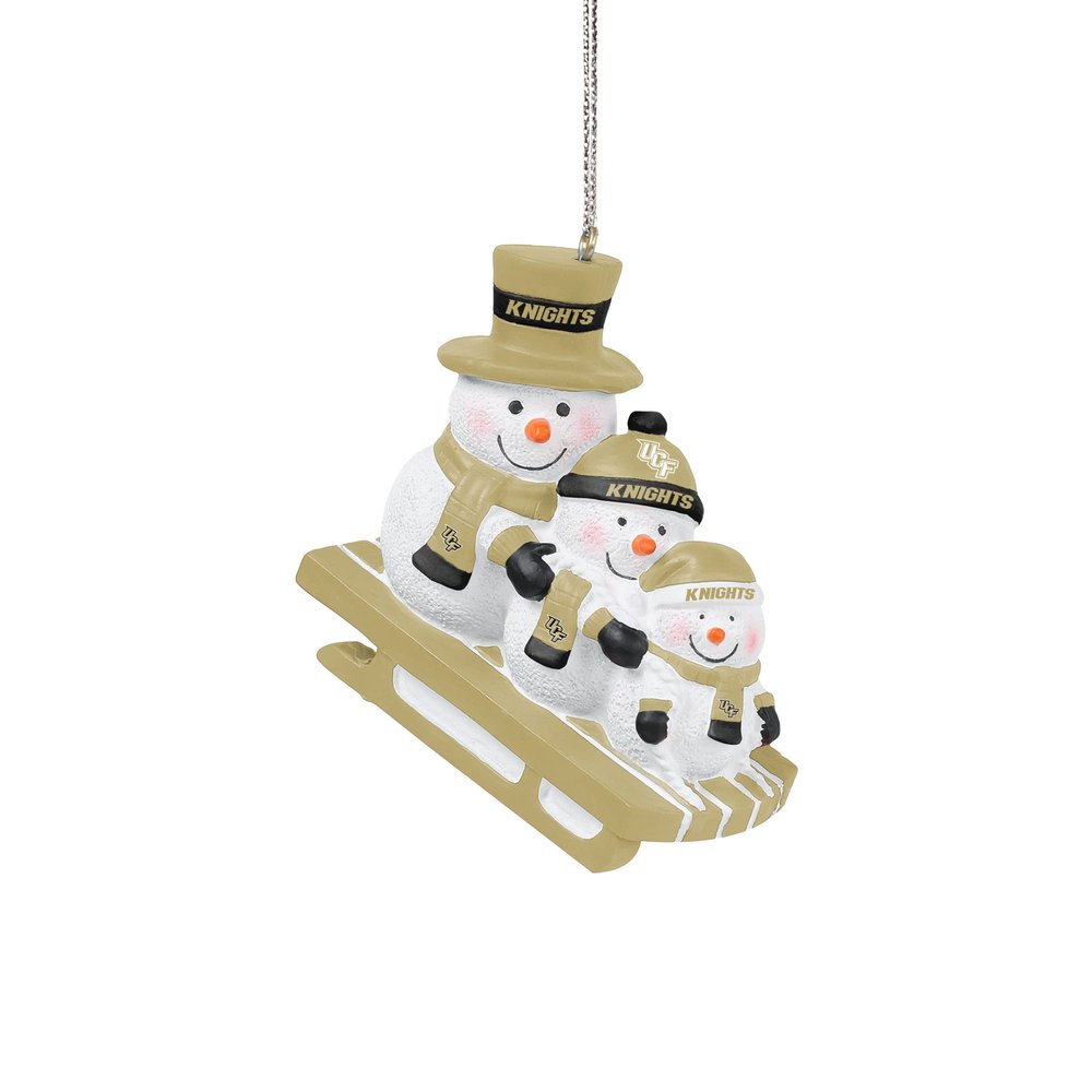 FOCO UCF Knights NCAA Sledding Snowmen Ornament, team color, one size (RONCSMSD)