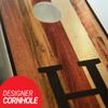 Skip's Garage Custom Multicolor Monogram Cornhole Set - Letter C + All Weather Bags - Include Hole Lights view 2