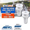 SEAFLO 2 Thru Hull Fitting Marine Boat, Polypropylene, Plastic Drain Overflow Connector, Corrosion Resistant Saltwater Safe, Transom Mount, Bilge Port Deck Outlet, 4-Year Warranty (White, 2-Pack) view 2