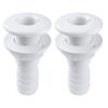 SEAFLO 1 Thru Hull Fitting Marine Boat, Polypropylene, Plastic Drain Overflow Connector, Corrosion Resistant Saltwater Safe, Transom Mount, Bilge Port Deck Outlet, 4-Year Warranty (White, 5-Pack) view 1