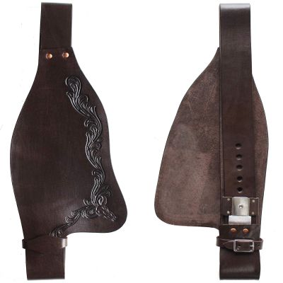 CHALLENGER Horse Western Adult Tooled Brown Leather Replacement Saddle Fenders 5225DB