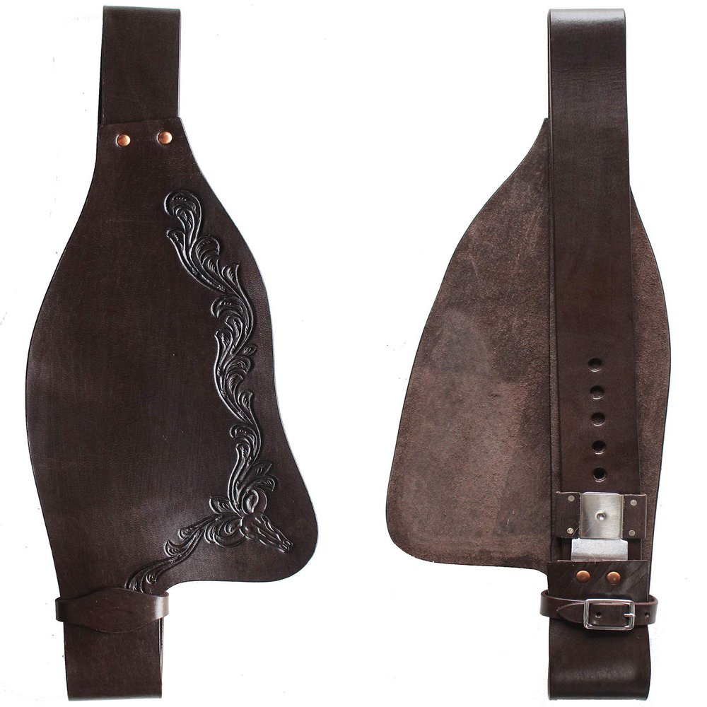 CHALLENGER Horse Western Adult Tooled Brown Leather Replacement Saddle Fenders 5225DB