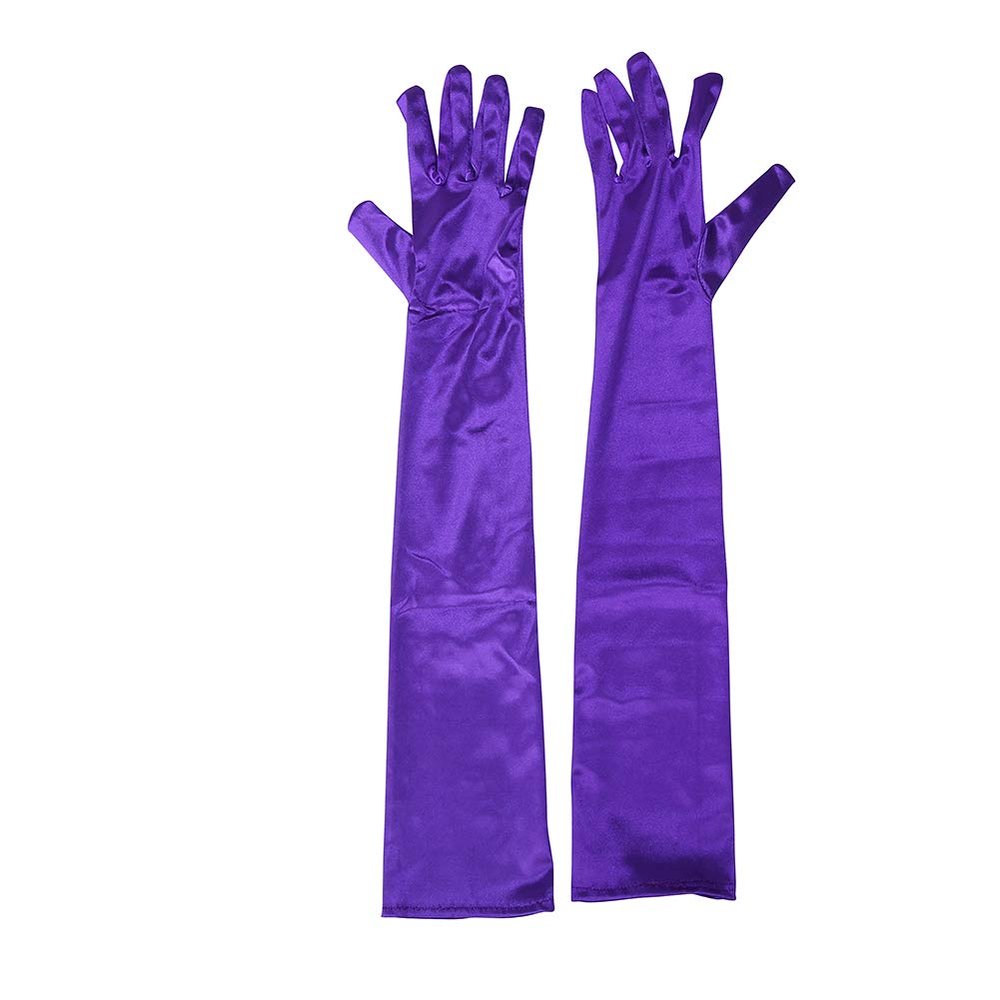 "Maigk 20.47'' Satin Evening Gloves Long Party Dance Elbow Arm Length Opera Cosplay (1, Purple)"